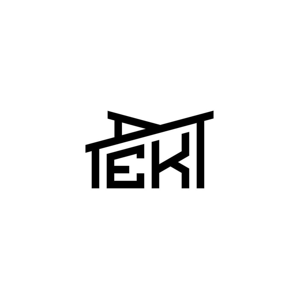 ek initiale lettre dans réel biens logo concept vecteur