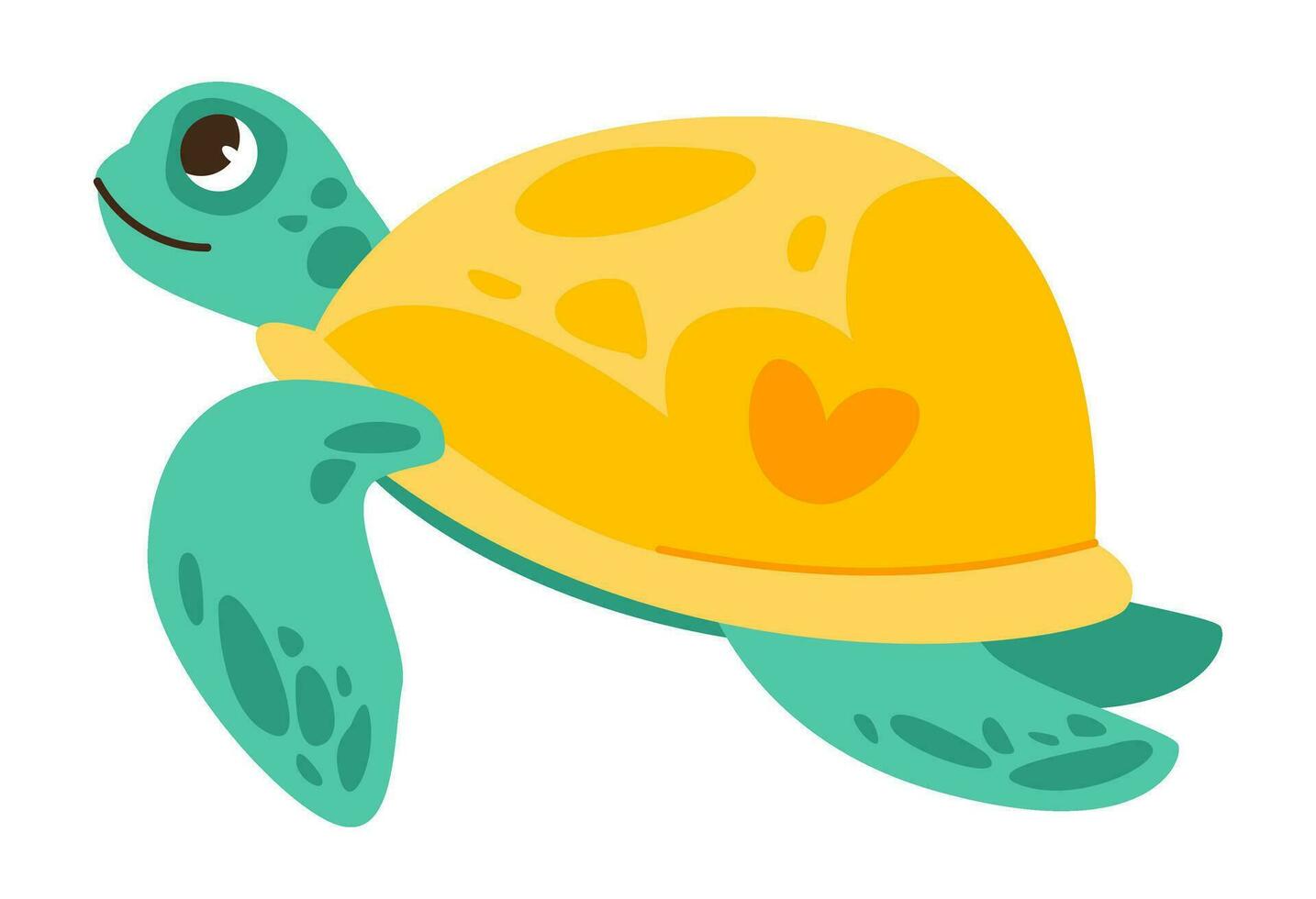 mignonne tortue. sous-marin animal. vecteur illustration isolé sur blanc Contexte