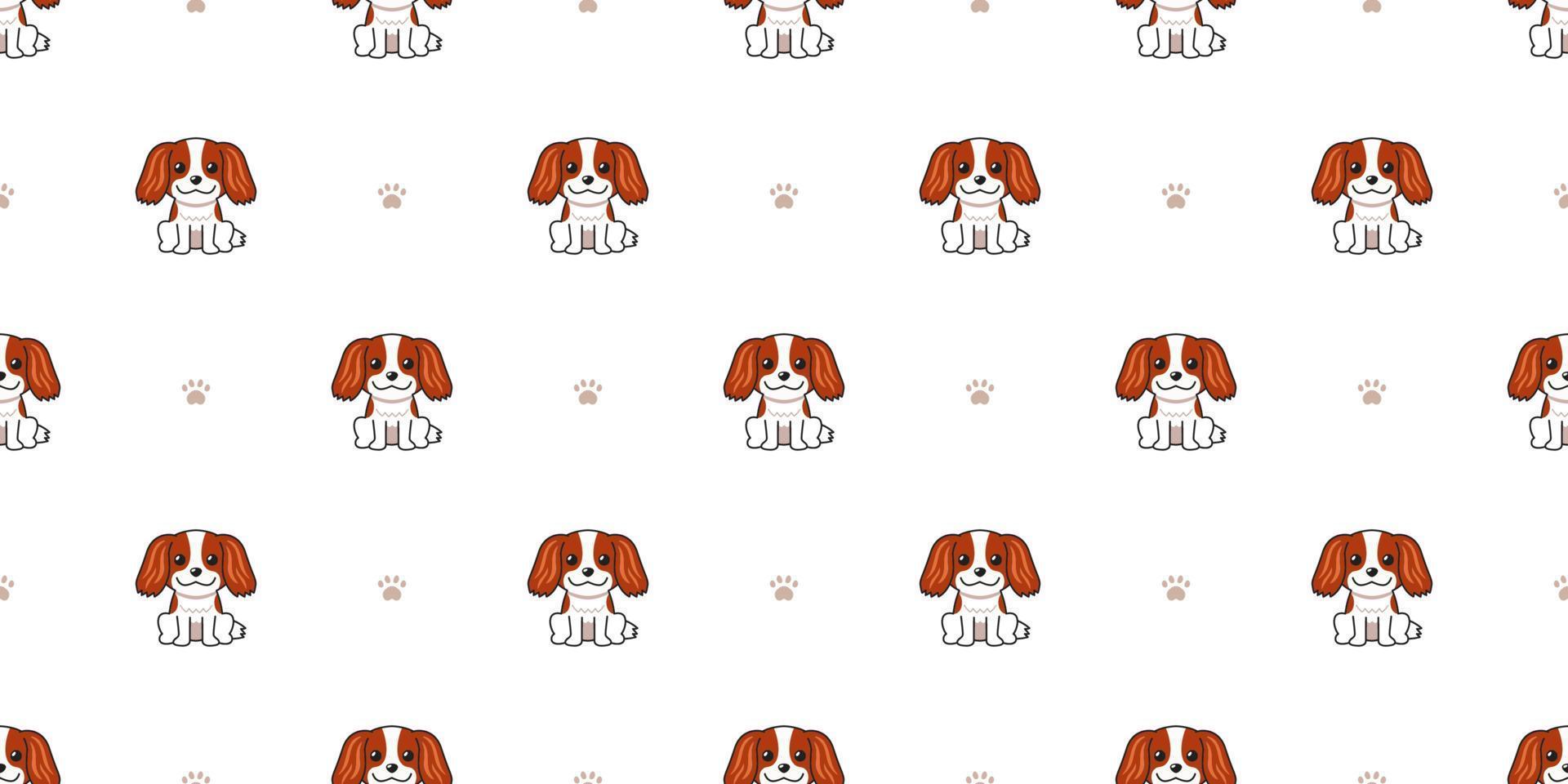 personnage de dessin animé cavalier king charles spaniel chien sans soudure de fond vecteur