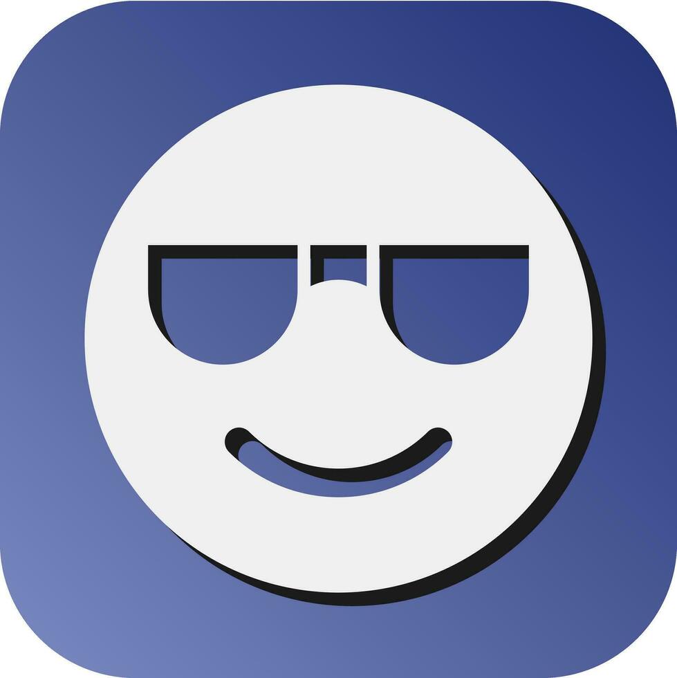 souriant visage avec des lunettes de soleil vecteur glyphe pente Contexte icône pour personnel et commercial utiliser.