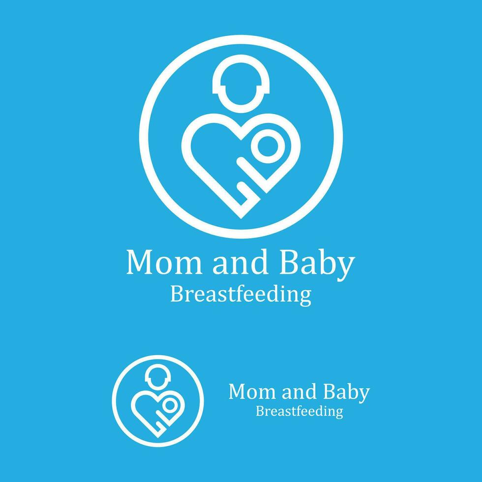beauté infirmière en lactation maman bébé, maman mère allaitement maternel lactation logo illustration vecteur
