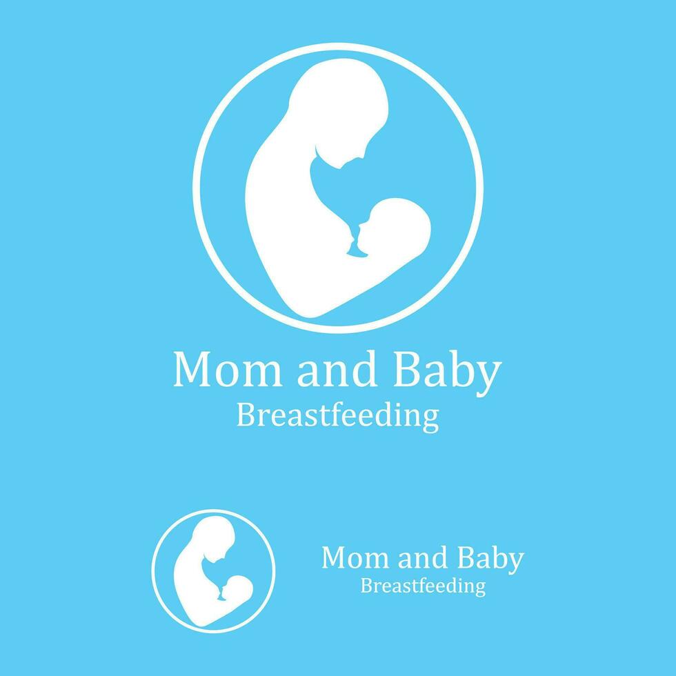 beauté infirmière en lactation maman bébé, maman mère allaitement maternel lactation logo illustration vecteur