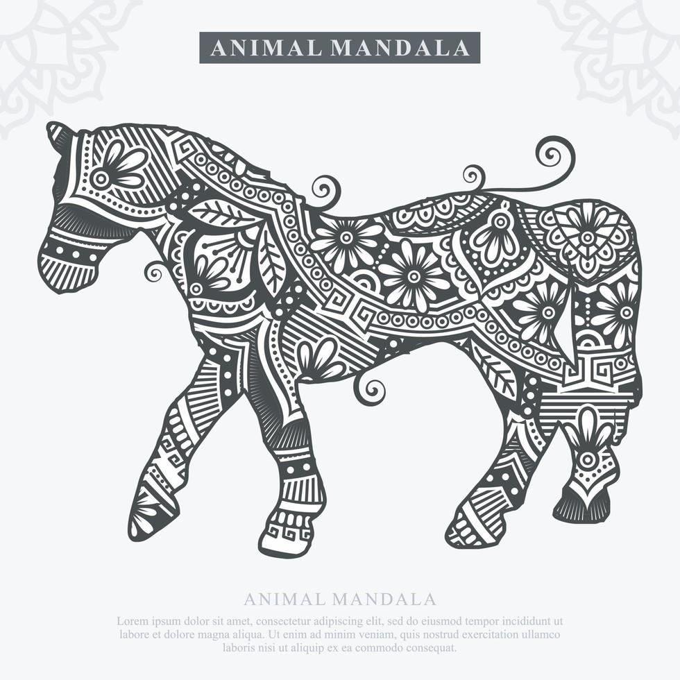 vecteur de mandala animal. décoratif vintage. illustration vectorielle.
