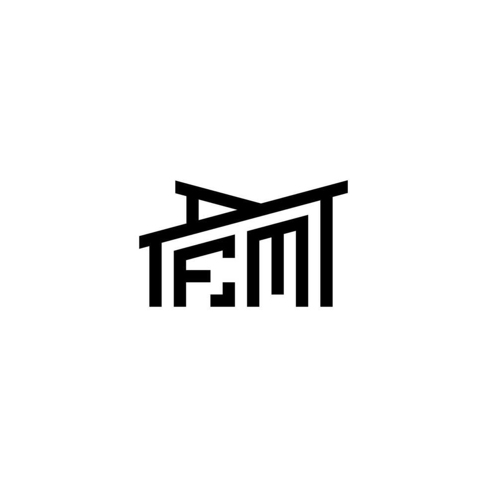 fm initiale lettre dans réel biens logo concept vecteur