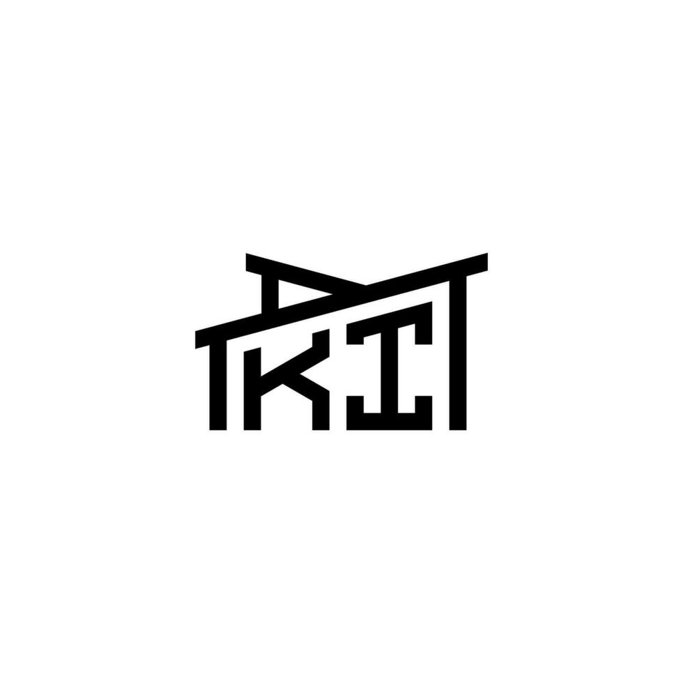 ki initiale lettre dans réel biens logo concept vecteur