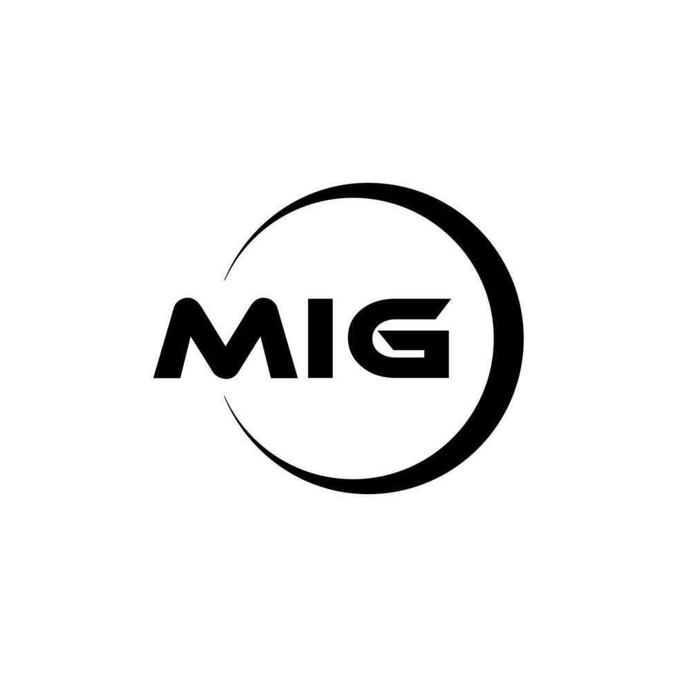 mig lettre logo conception, inspiration pour une unique identité. moderne élégance et Créatif conception. filigrane votre Succès avec le frappant cette logo. vecteur