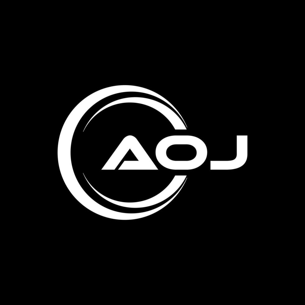 aoj lettre logo conception, inspiration pour une unique identité. moderne élégance et Créatif conception. filigrane votre Succès avec le frappant cette logo. vecteur