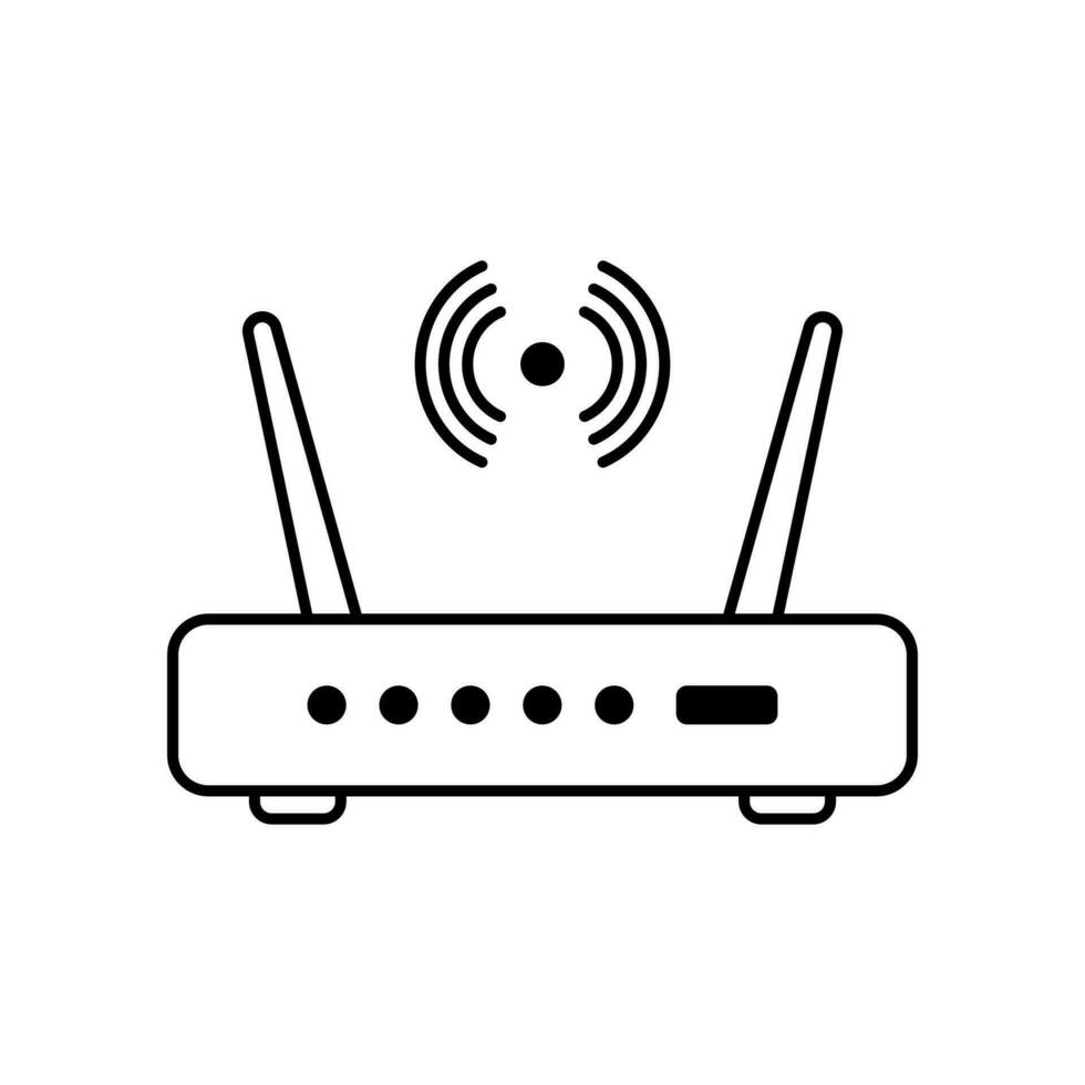 routeur icône. routeur en relation signal ligne icône isolé, Wifi routeur. vecteur