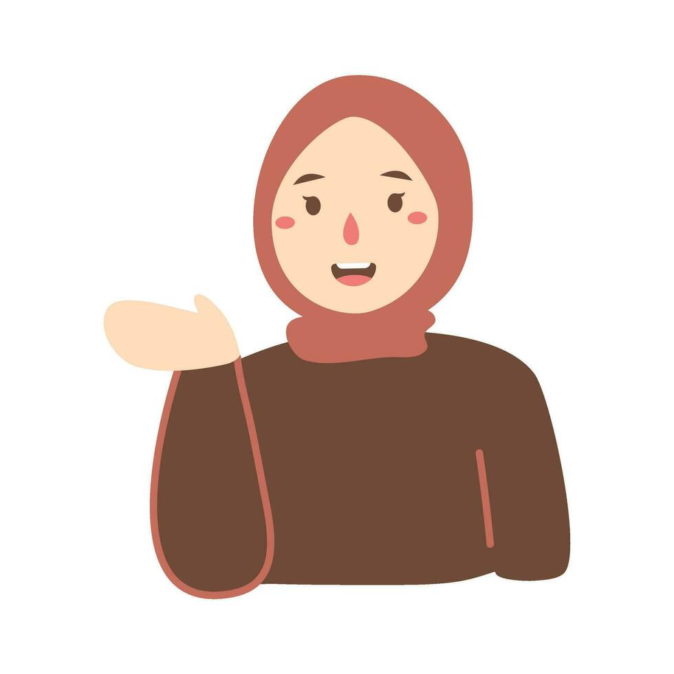 illustration de jeunes femmes musulmanes portant le hijab vecteur