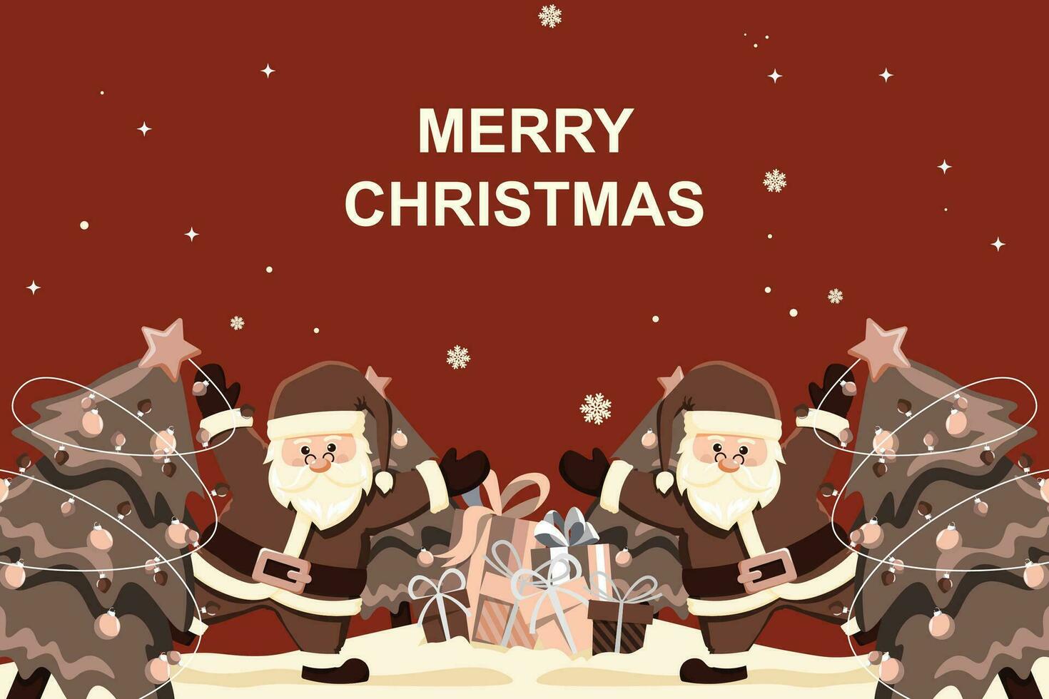 Noël Contexte avec Père Noël claus et Noël arbre. vecteur