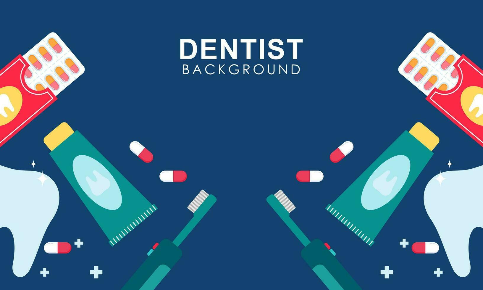 dentiste outils et équipement bannière concept vecteur