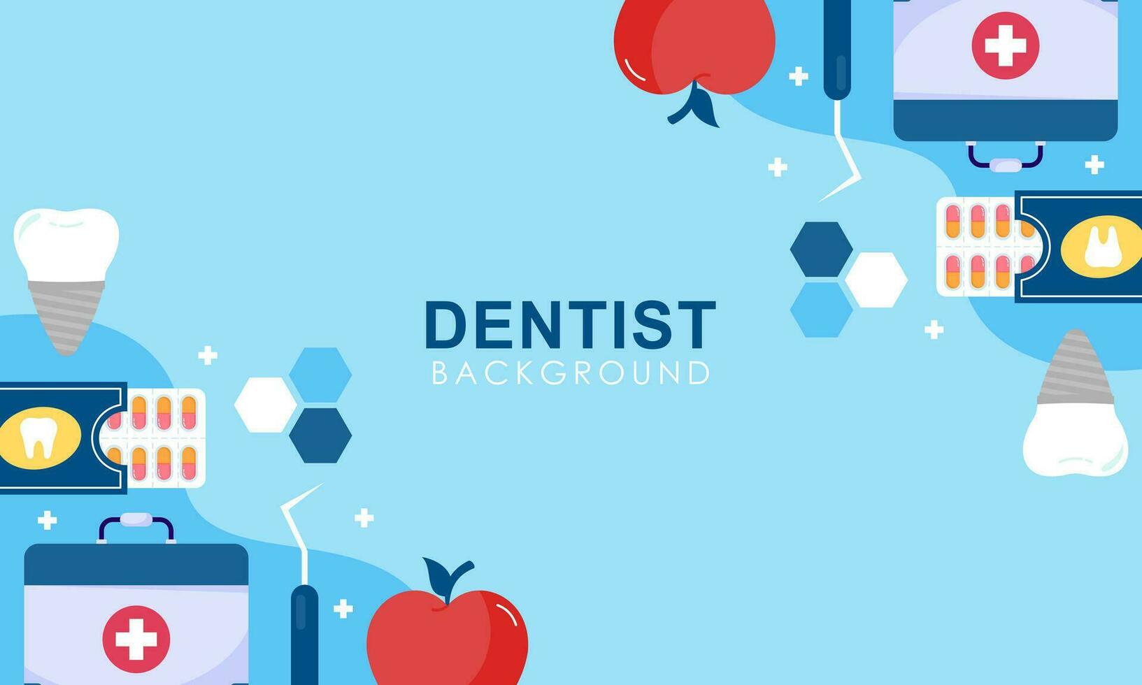 dentiste outils et équipement bannière concept vecteur