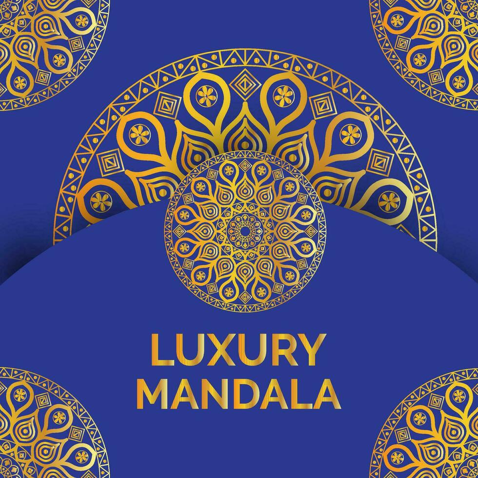 luxe mandala Noël carte avec flocons de neige vecteur