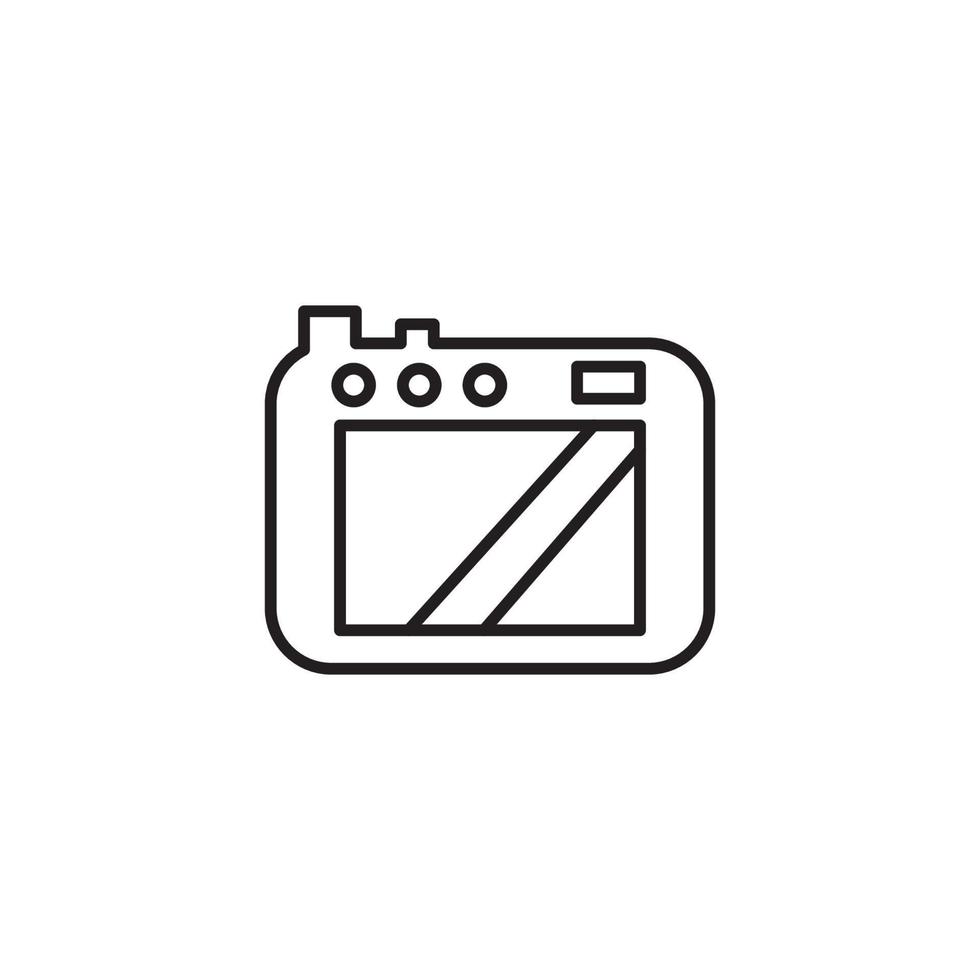 icône de ligne de caméra. appareil photo de studio pour le symbole du plan du photographe. vecteur isolé sur blanc.