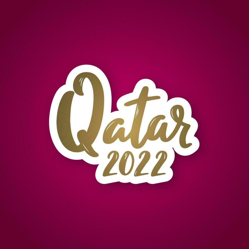 Qatar 2022 - main tiré caractères phrase. vecteur