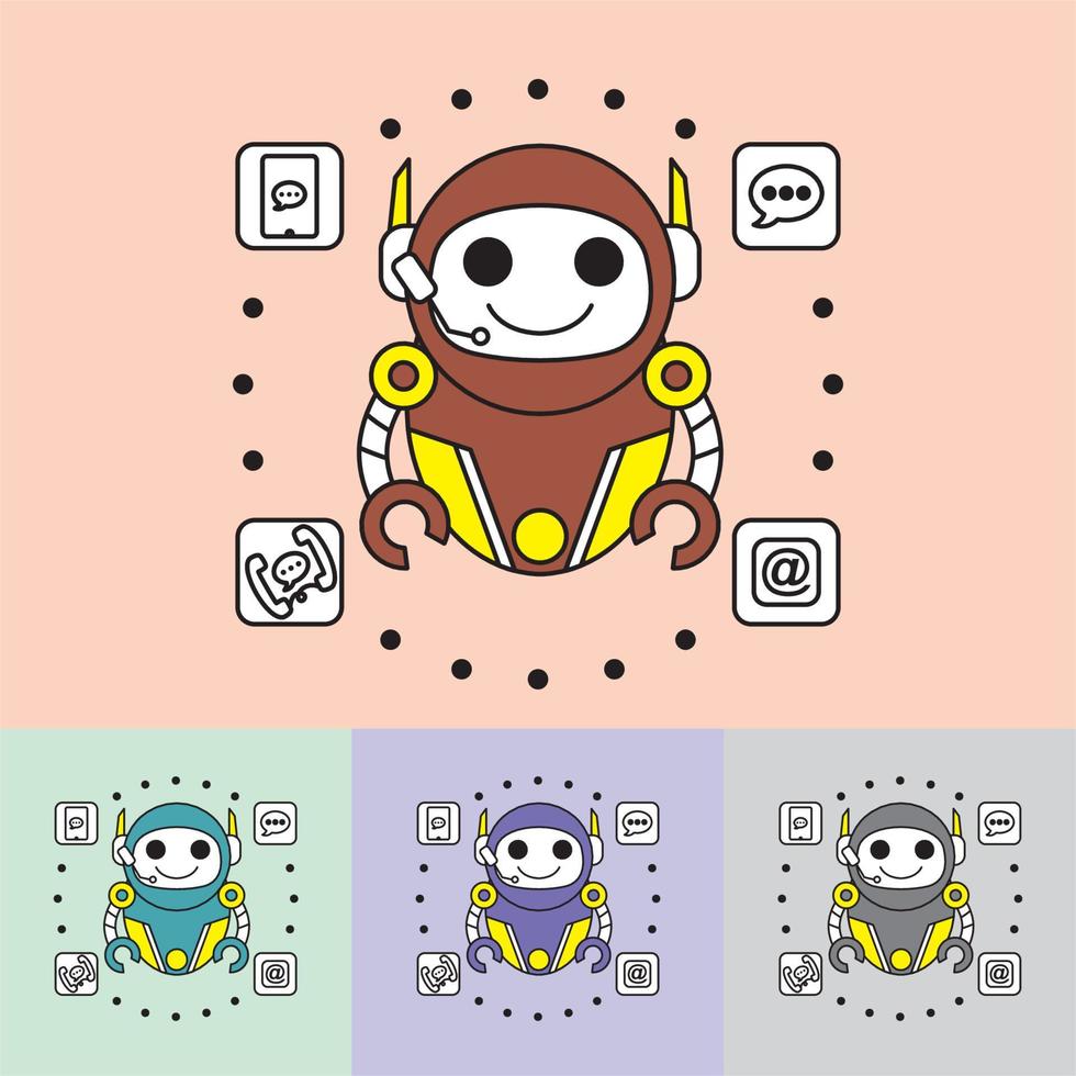 vecteur de logo de robot - chat bot - technologie future - intelligence artificielle - le meilleur pour la mascotte de votre entreprise