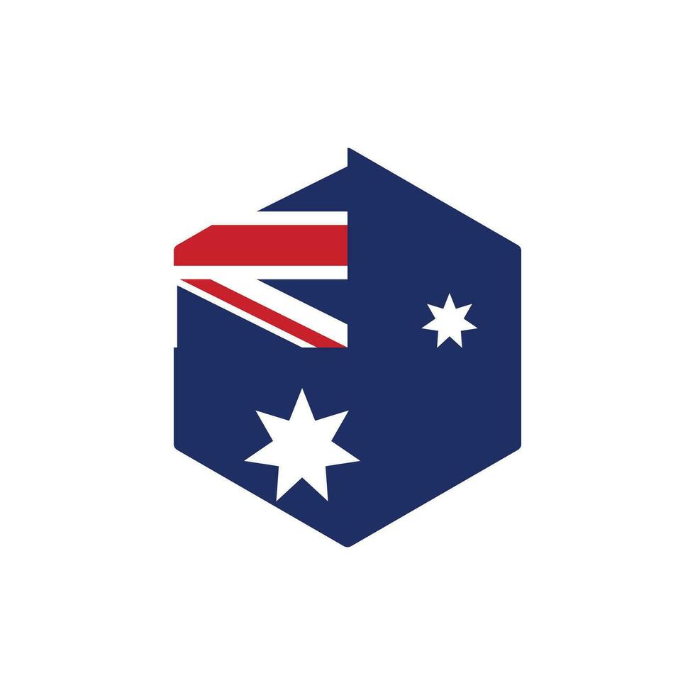 Australie drapeau polygone style badge vecteur illustration