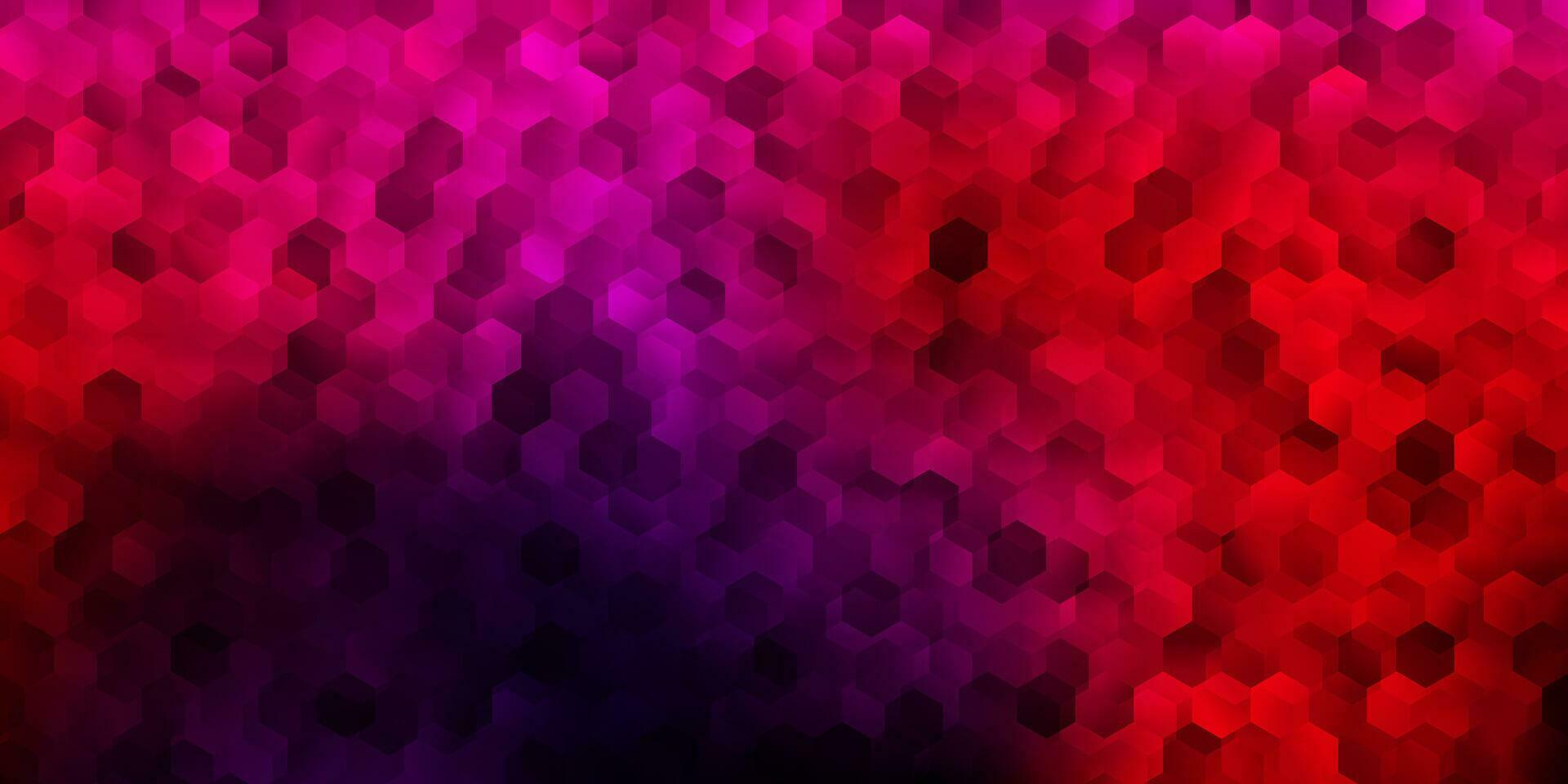 texture de vecteur rose foncé, rouge avec des hexagones colorés.