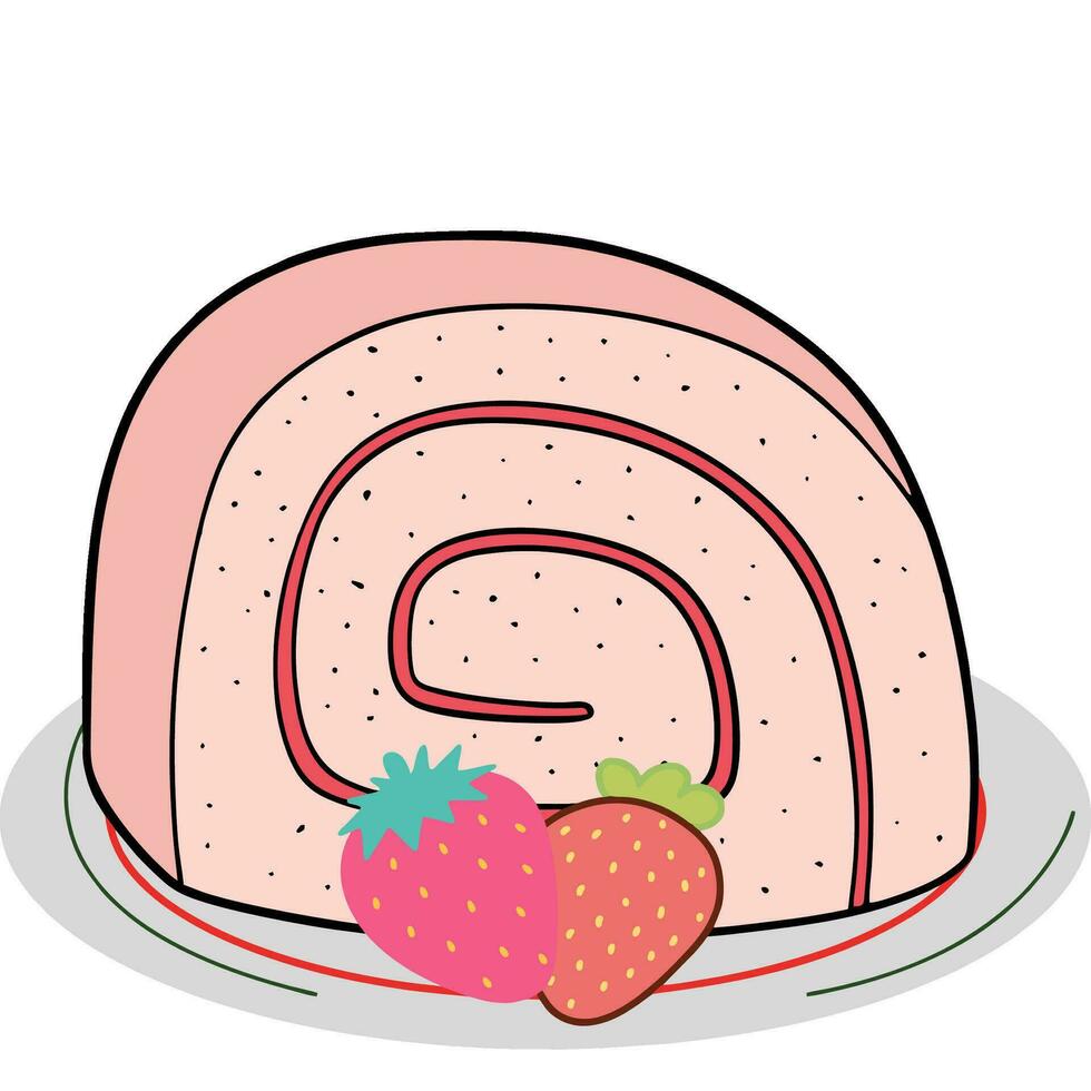 illustration de gâteau sur une assiette vecteur