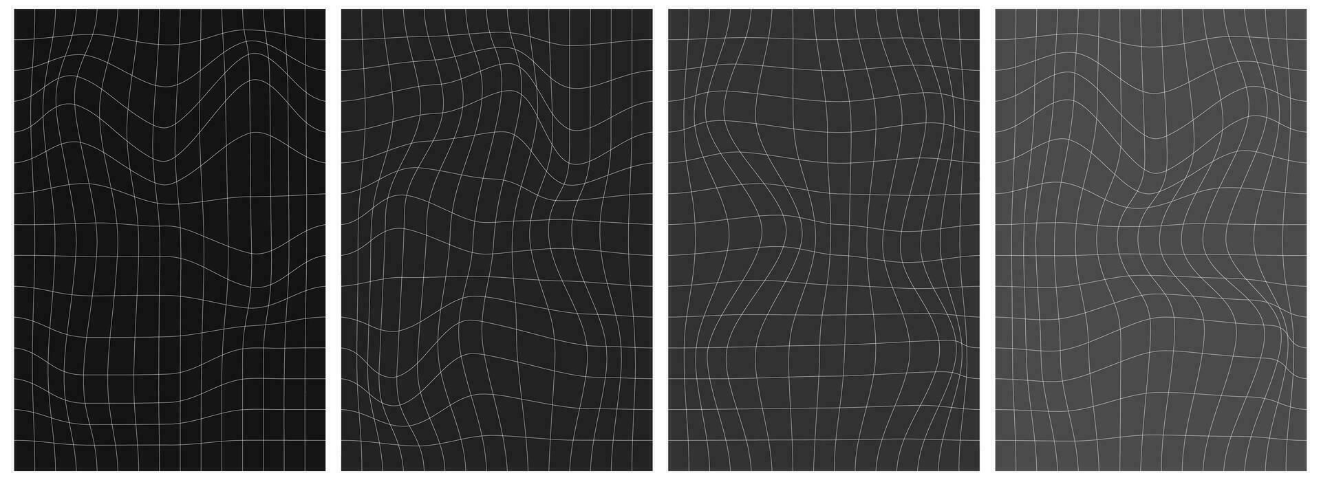 déformé engrener modèle. abstrait Contexte. classique, calme Contexte. blanc engrener sur foncé arrière-plans. niveaux de gris. rétro Années 80 mode, Années 90 style.print vecteur