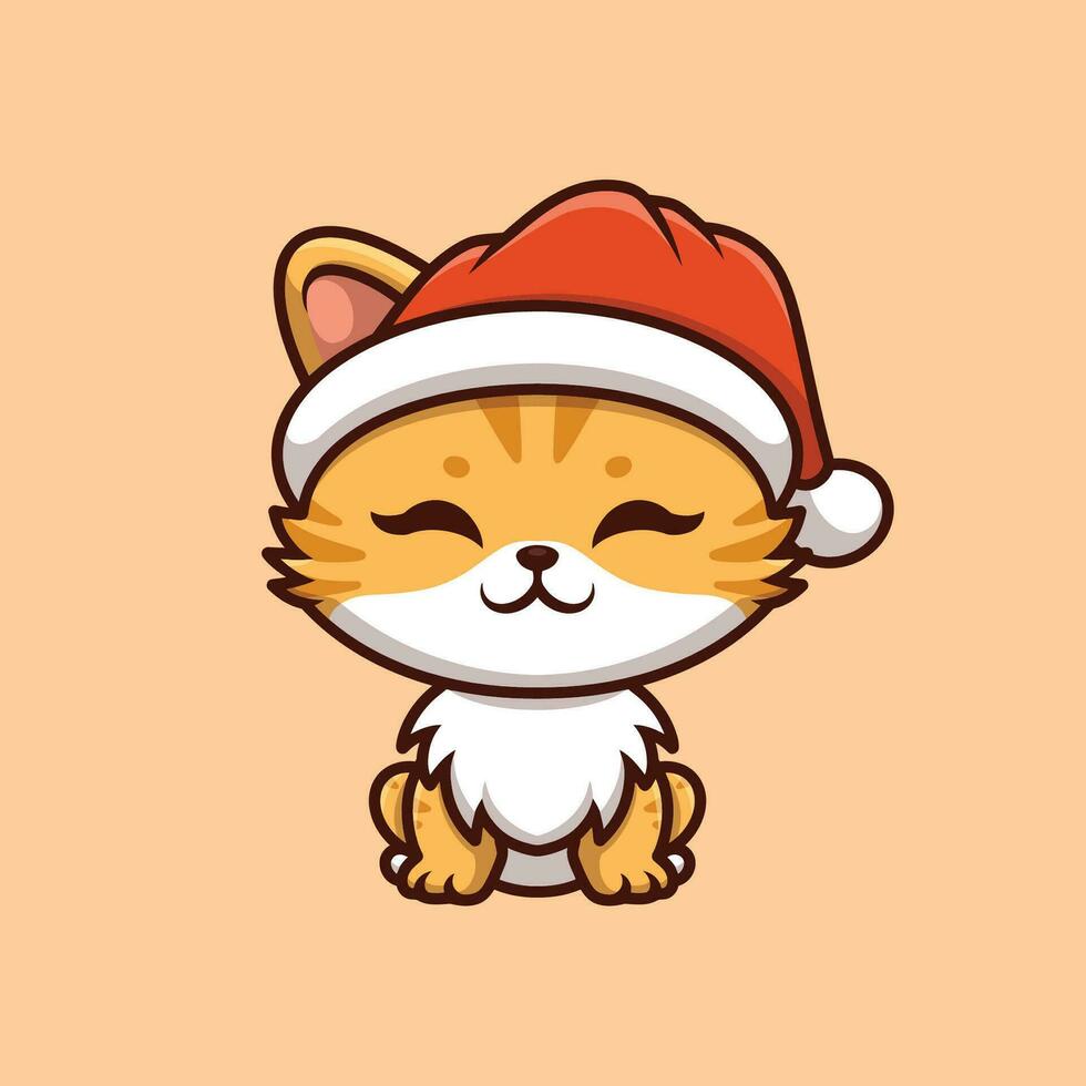 mignonne chaton chirstmas dessin animé illustration vecteur