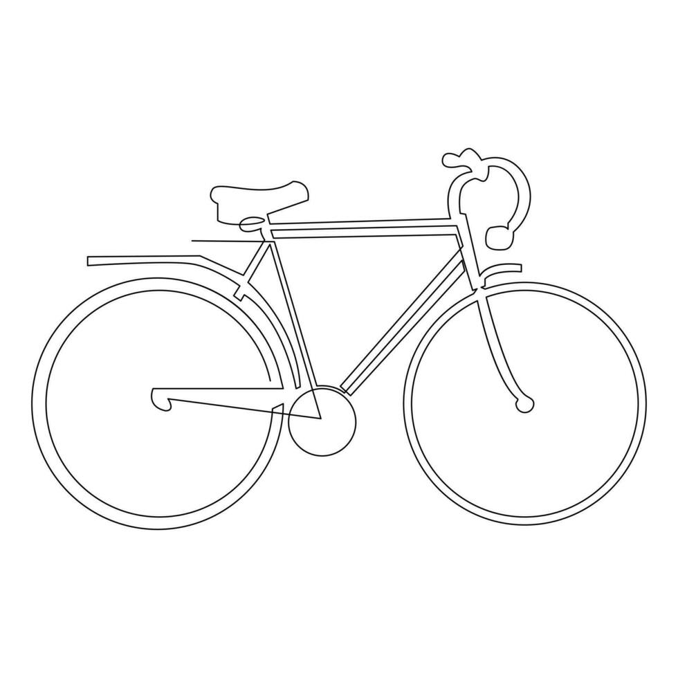 vélo Célibataire ligne continu contour vecteur art dessin et Facile un ligne minimaliste conception