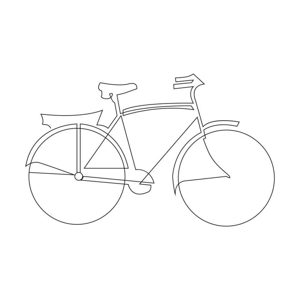 vélo Célibataire ligne continu contour vecteur art dessin et Facile un ligne minimaliste conception