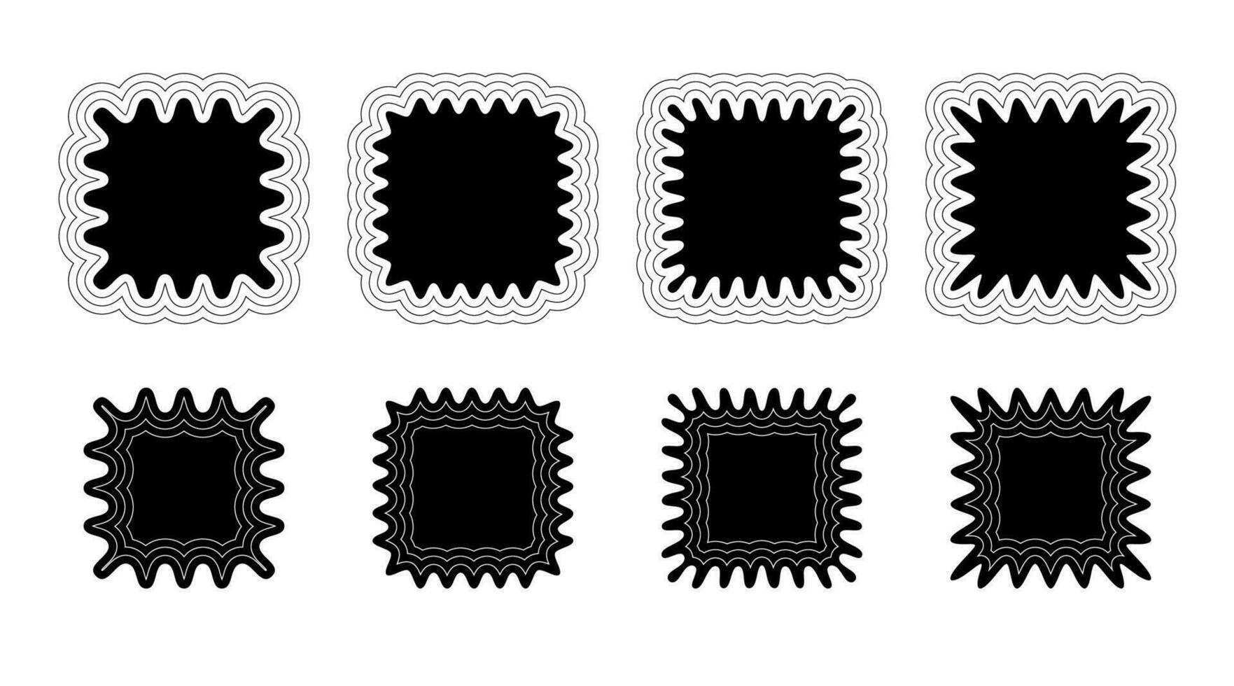 une sensationnel Cadre avec une ondulé bord et une Facile y2k frontière carré forme. il a une rétro esthétique zigzag texte boîte silhouette. conception éléments pour une social médias récit ou poste. vecteur illustration.