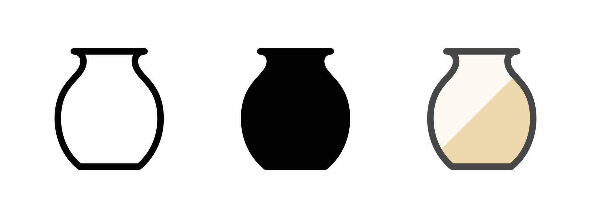 polyvalent vase icône dans contour, glyphe, rempli contour style vecteur