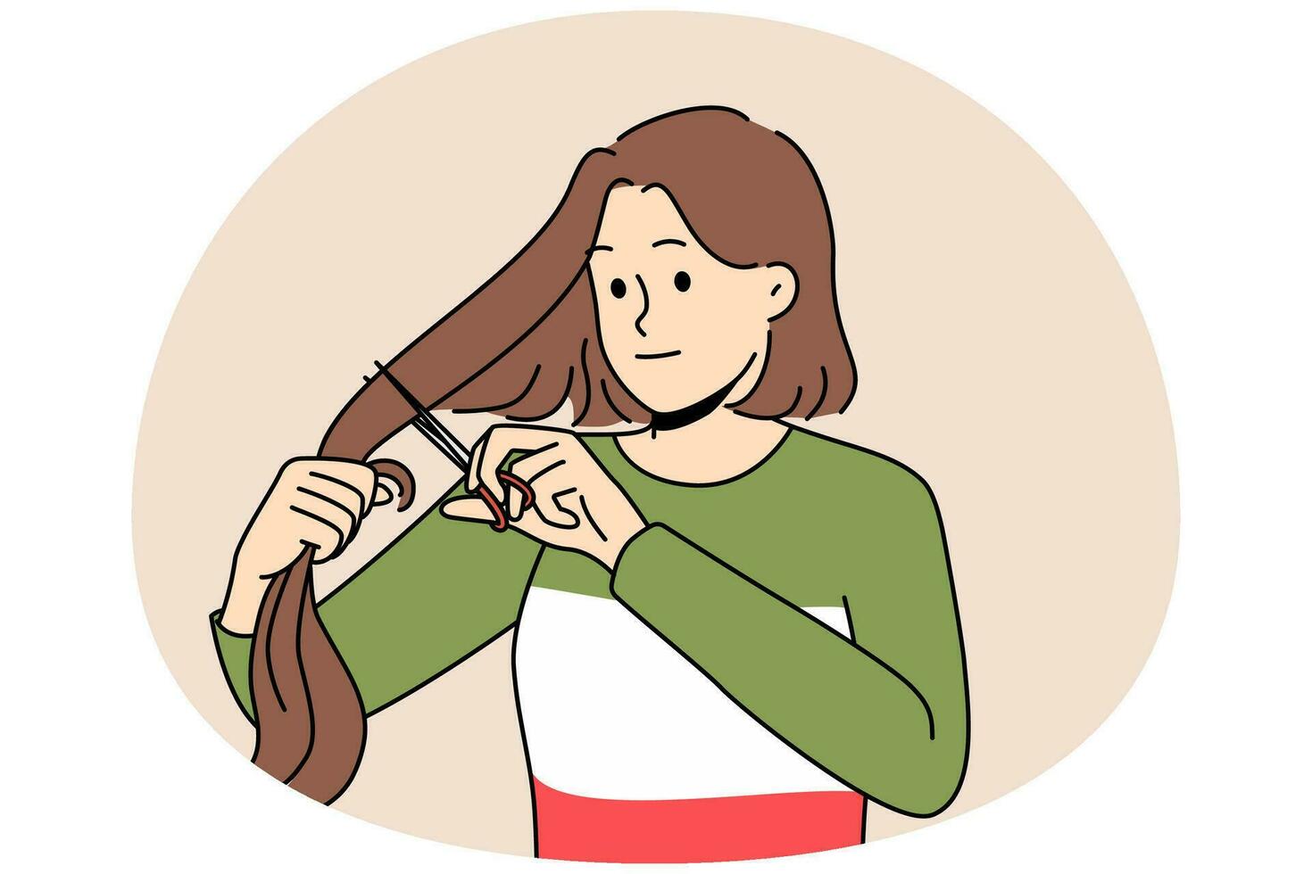 femme Couper cheveux supporter avec iranien femmes vecteur