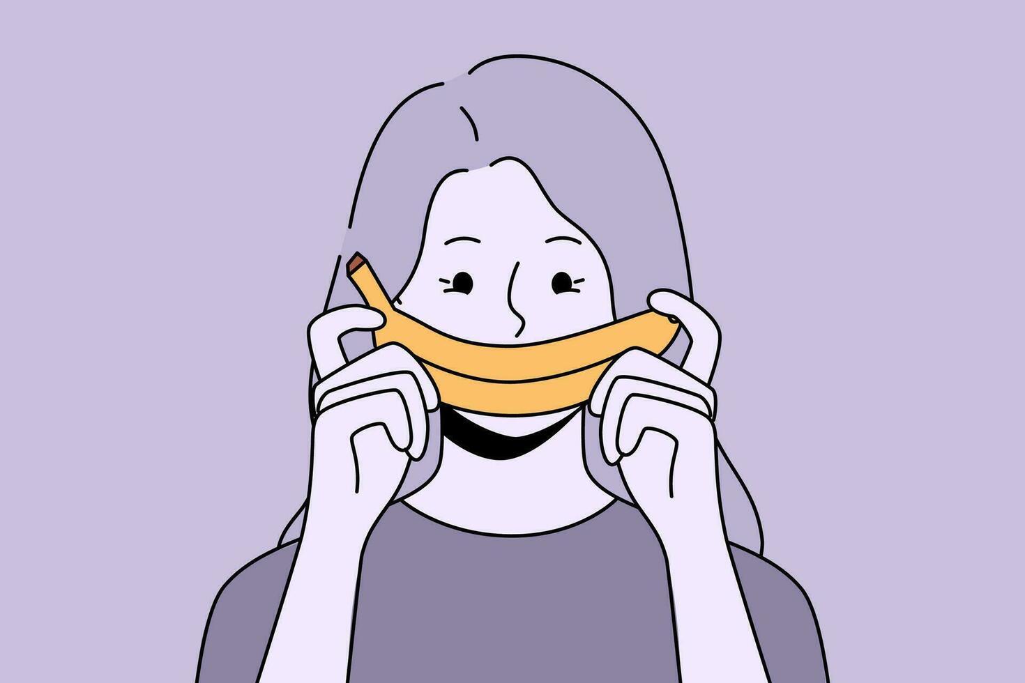 femme avec faux banane sourire est expérience frustration causé par problème dans relation vecteur