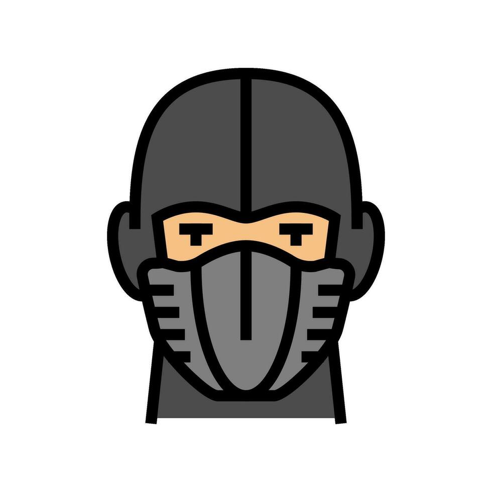 ninja masque visage Couleur icône vecteur illustration