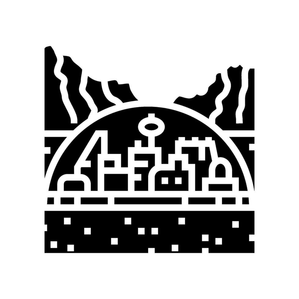 colonie espace exploration glyphe icône vecteur illustration