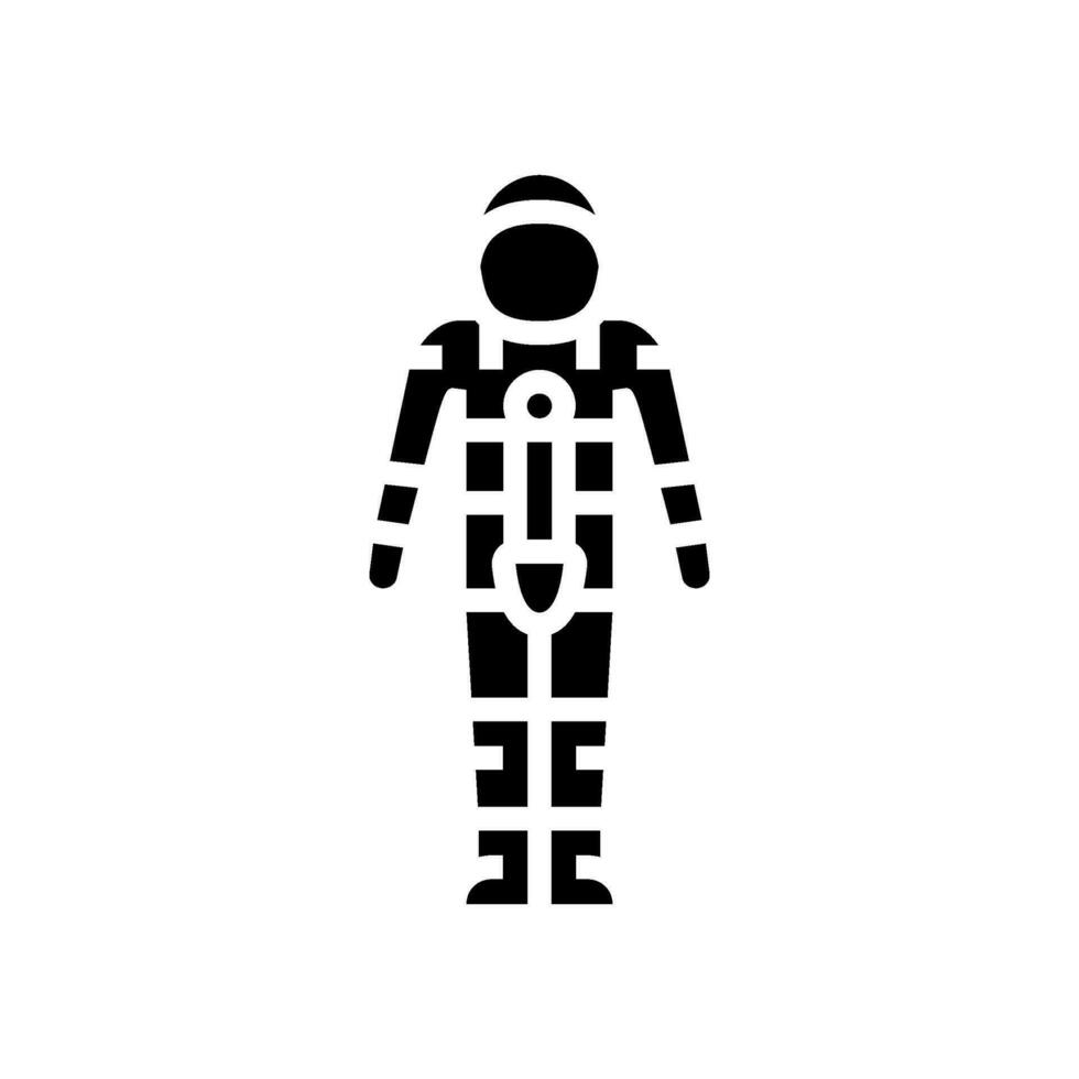 scaphandre espace exploration glyphe icône vecteur illustration