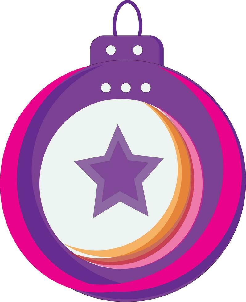 babiole Balle ornement royalties, Noël des balles crosse, violet violet Noël arbre jouet ou Balle volumétrique, violet boule, Noël Podcast Noël icône vecteur