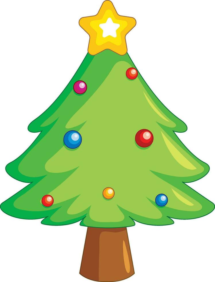 mignonne Noël avec décoration, vert Noël arbre vecteur