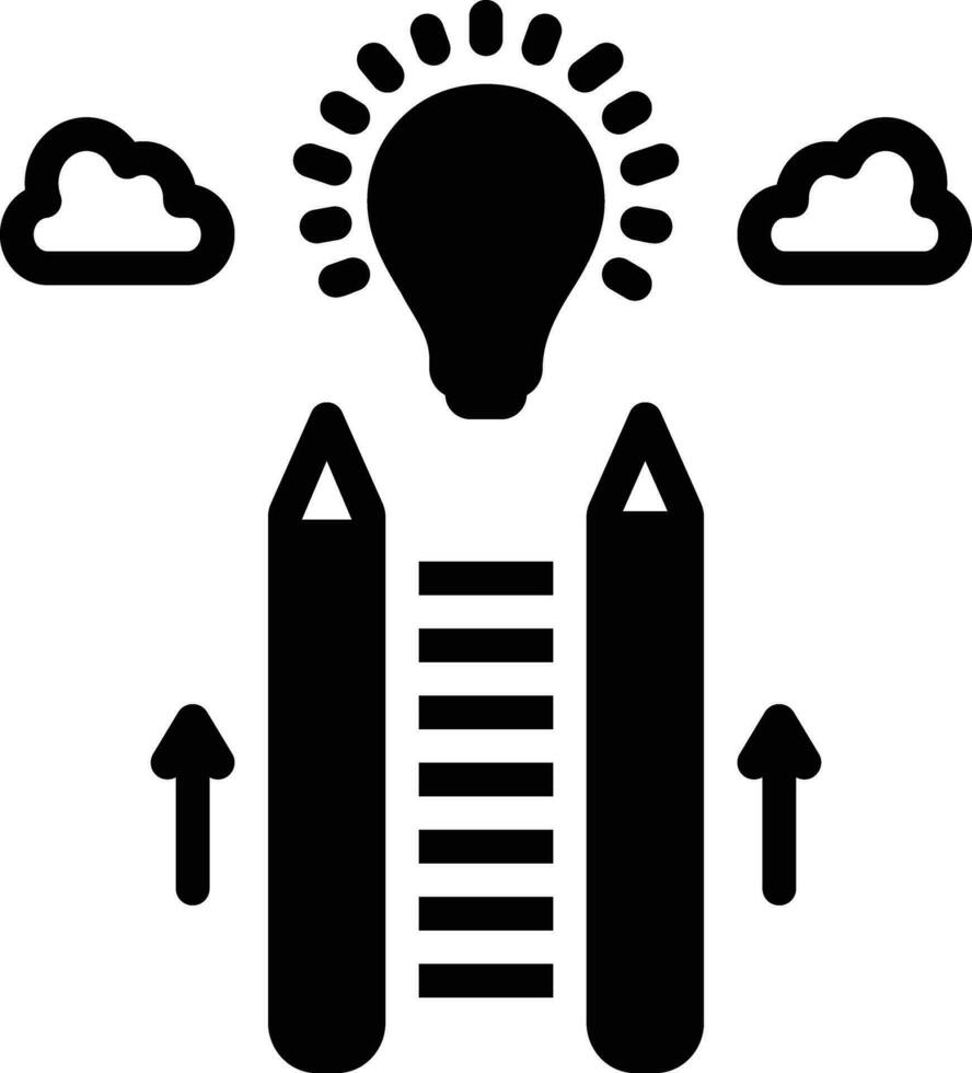 solide icône pour appris vecteur