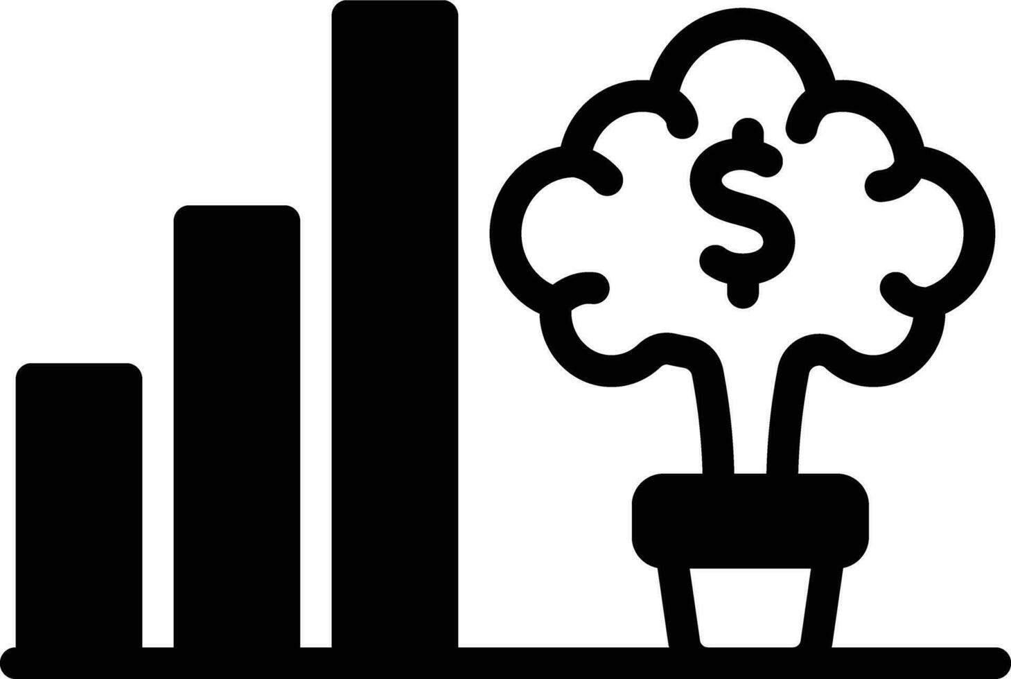 solide icône pour croissance vecteur