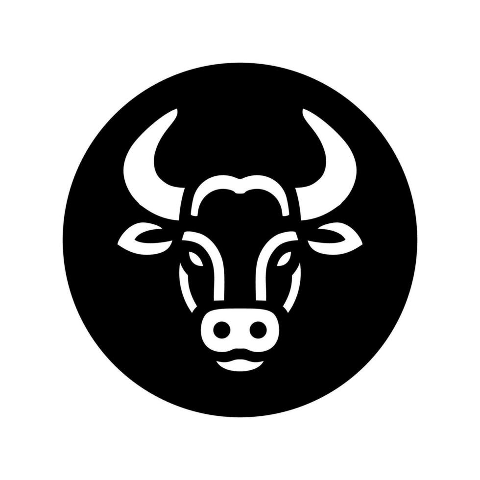 taureau tête icône silhouette symbole. buffle vache bœuf isolé sur blanc Contexte. taureau tête logo lequel veux dire force, courage et dureté. vecteur illustration