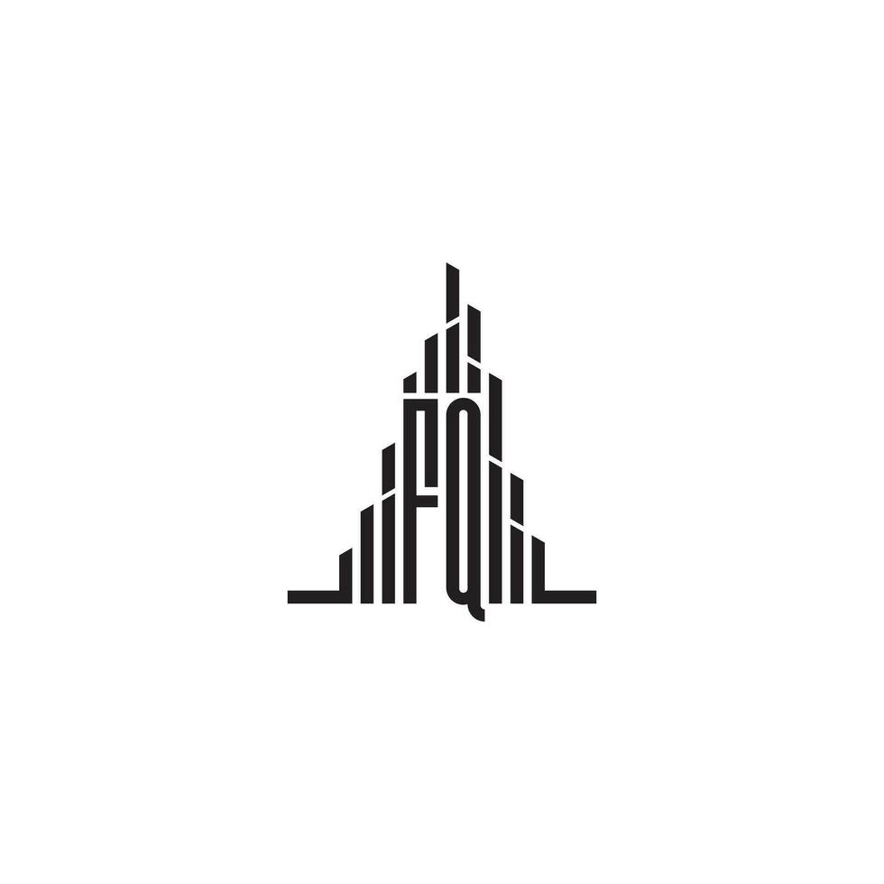 fq gratte-ciel ligne logo initiale concept avec haute qualité logo conception vecteur