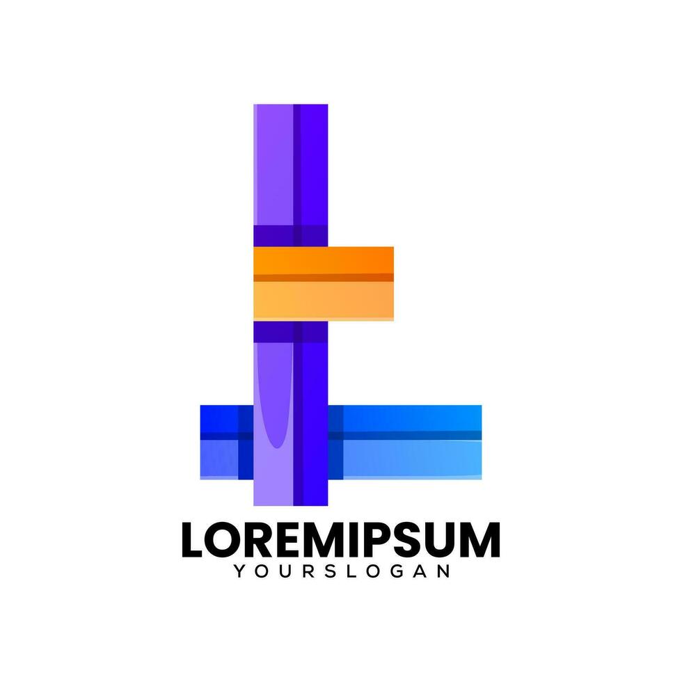 Créatif lettre t coloré icône logo conception vecteur