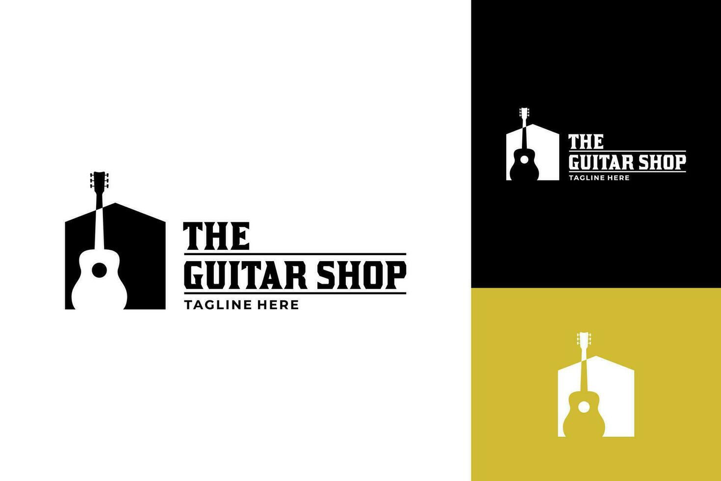 guitare magasin moderne minimaliste vecteur logo conception