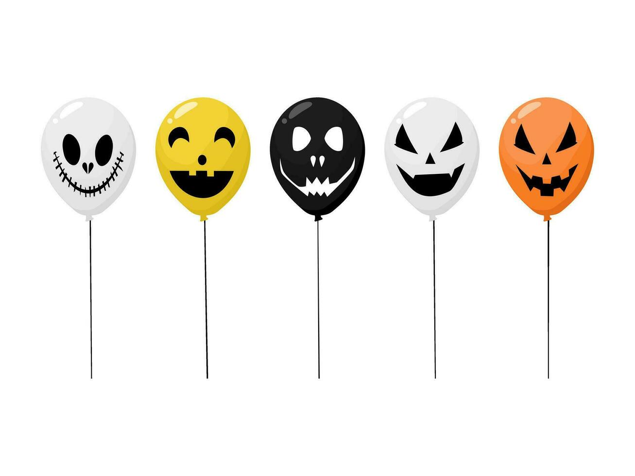 coloré des ballons content Halloween Halloween fête vacances concept. vecteur
