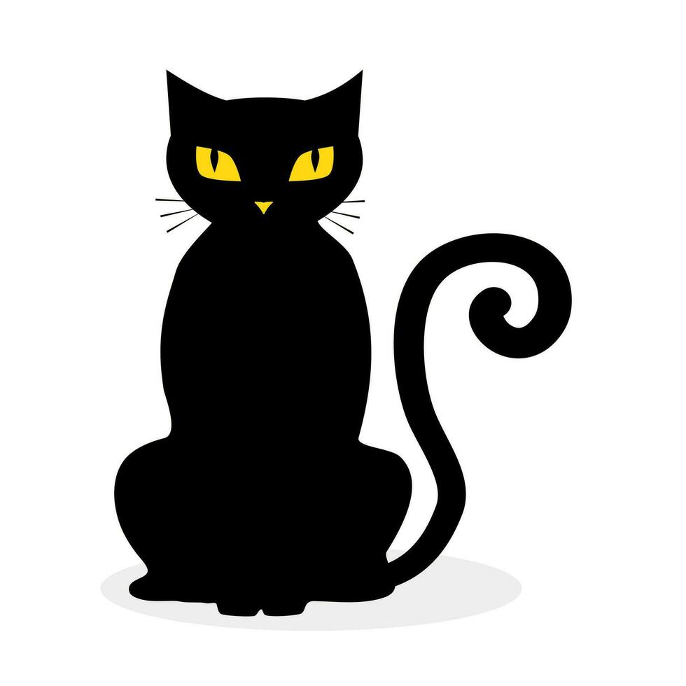 Halloween noir chat icône isoler blanc Contexte. vecteur illustration