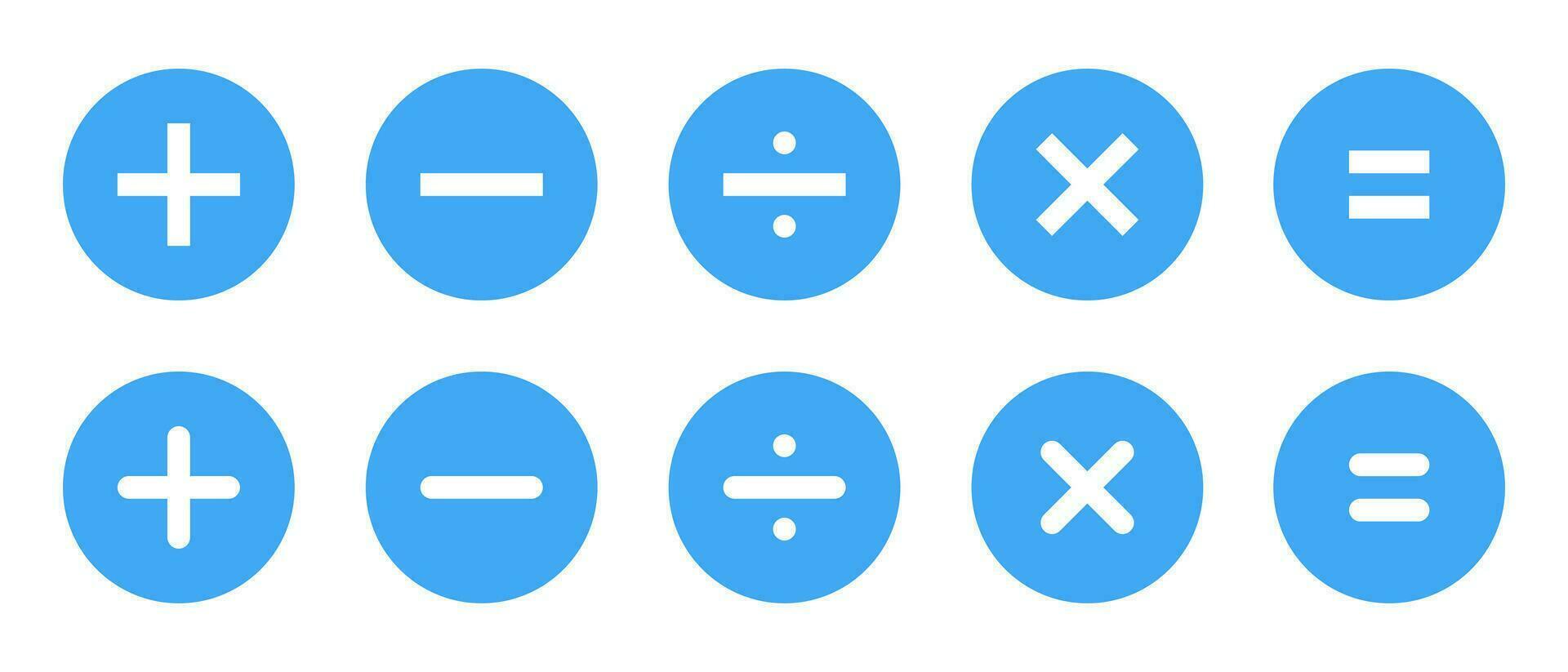 ajout, soustraction, division, multiplication, et égalité icône dans plat style. de base mathématique symboles vecteur