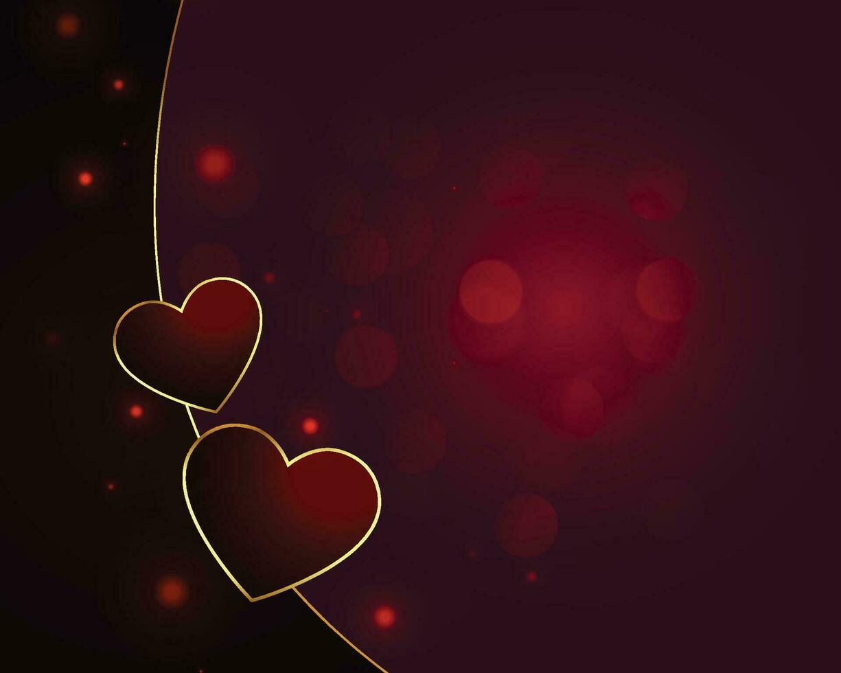 valentines journée calligraphique salutation dans cœur en forme de d'or Cadre sur une rouge fluide vagues Contexte. vecteur