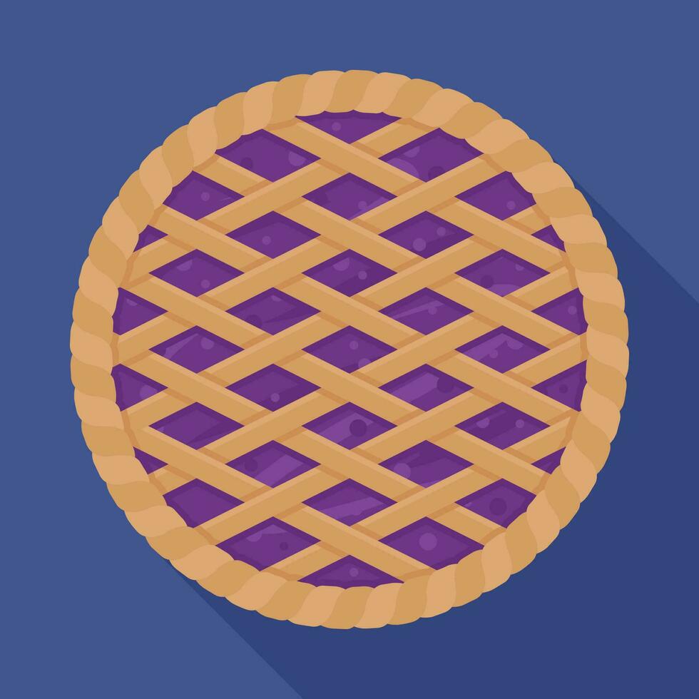 grain de raisin tarte sur une bleu Contexte vecteur illustration