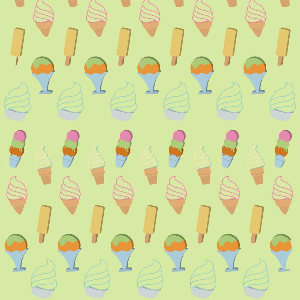coloré modèle Contexte avec la glace crème Icônes vecteur illustration