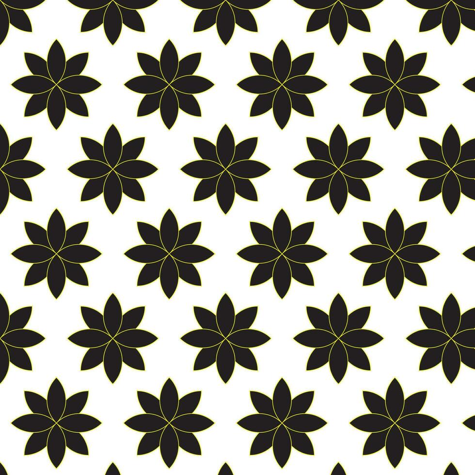 moderne Facile abstrait noir Jaune Couleur fleur modèle art, parfait pour arrière-plan, papier peint vecteur