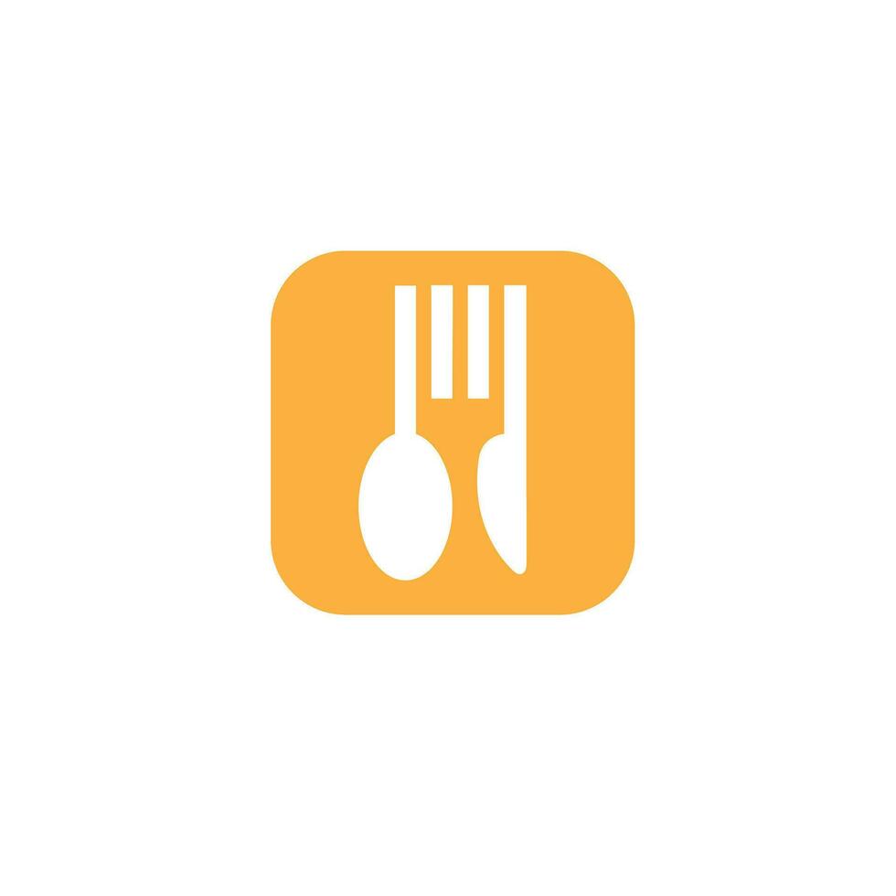 logo, icône restaurant. avec une cuillère ou fourchette, ligne art, Facile vecteur